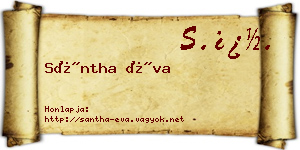 Sántha Éva névjegykártya