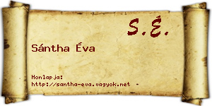 Sántha Éva névjegykártya